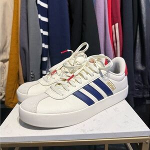 Adidas White and Navy Men's Sneakers